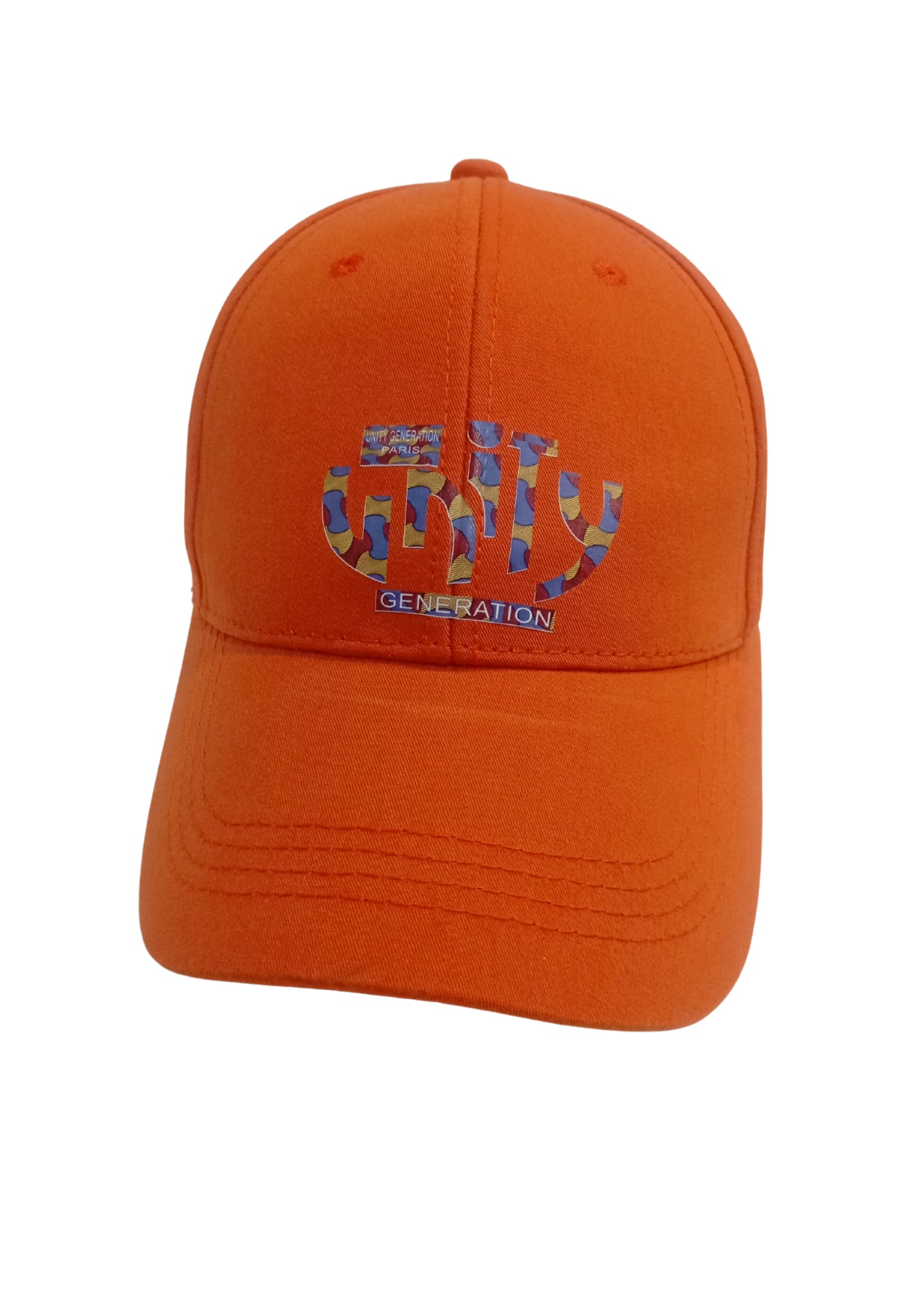 Casquette orange motif wax