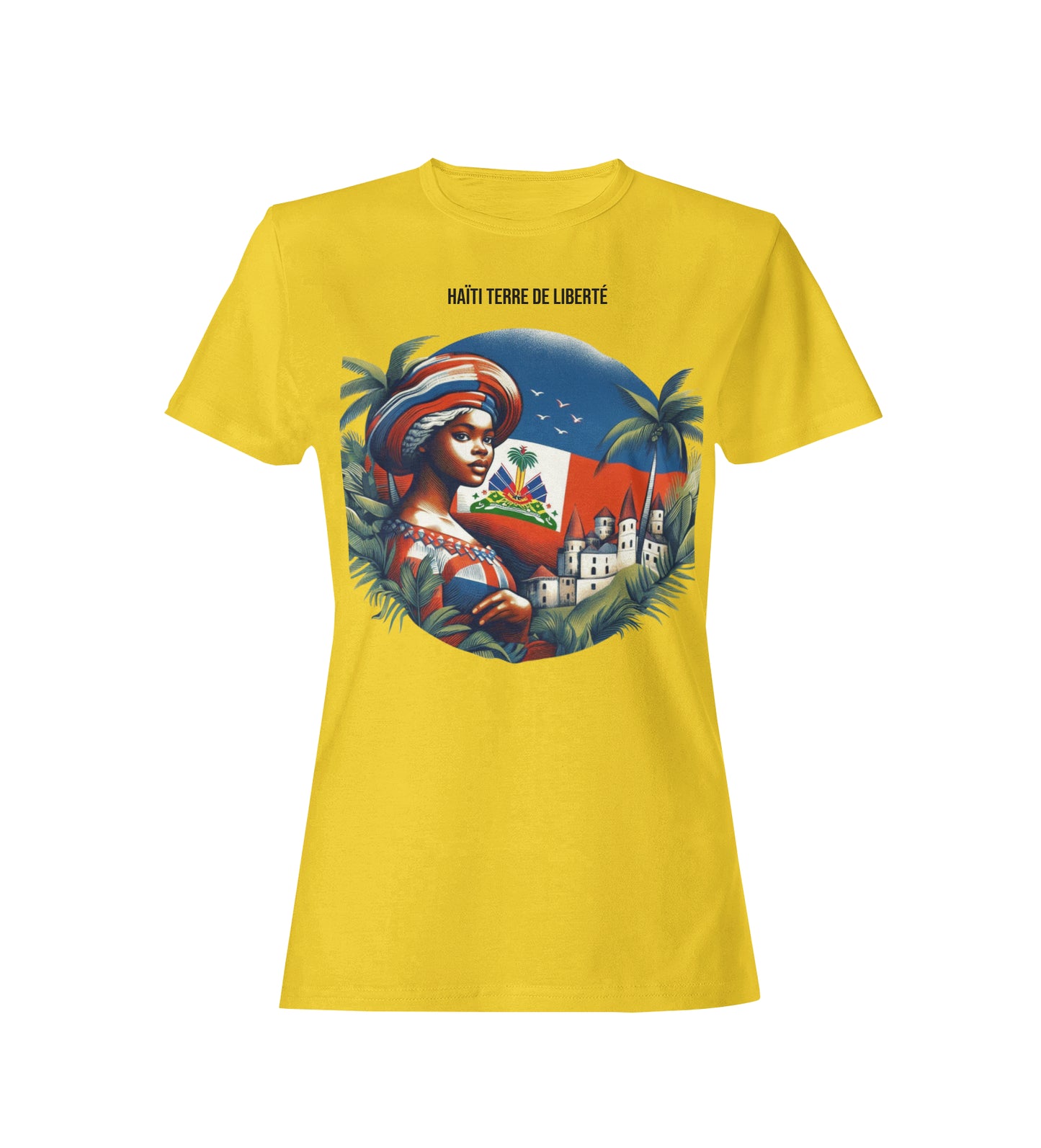 T-shirt jaune femme Haïti - LAKAY