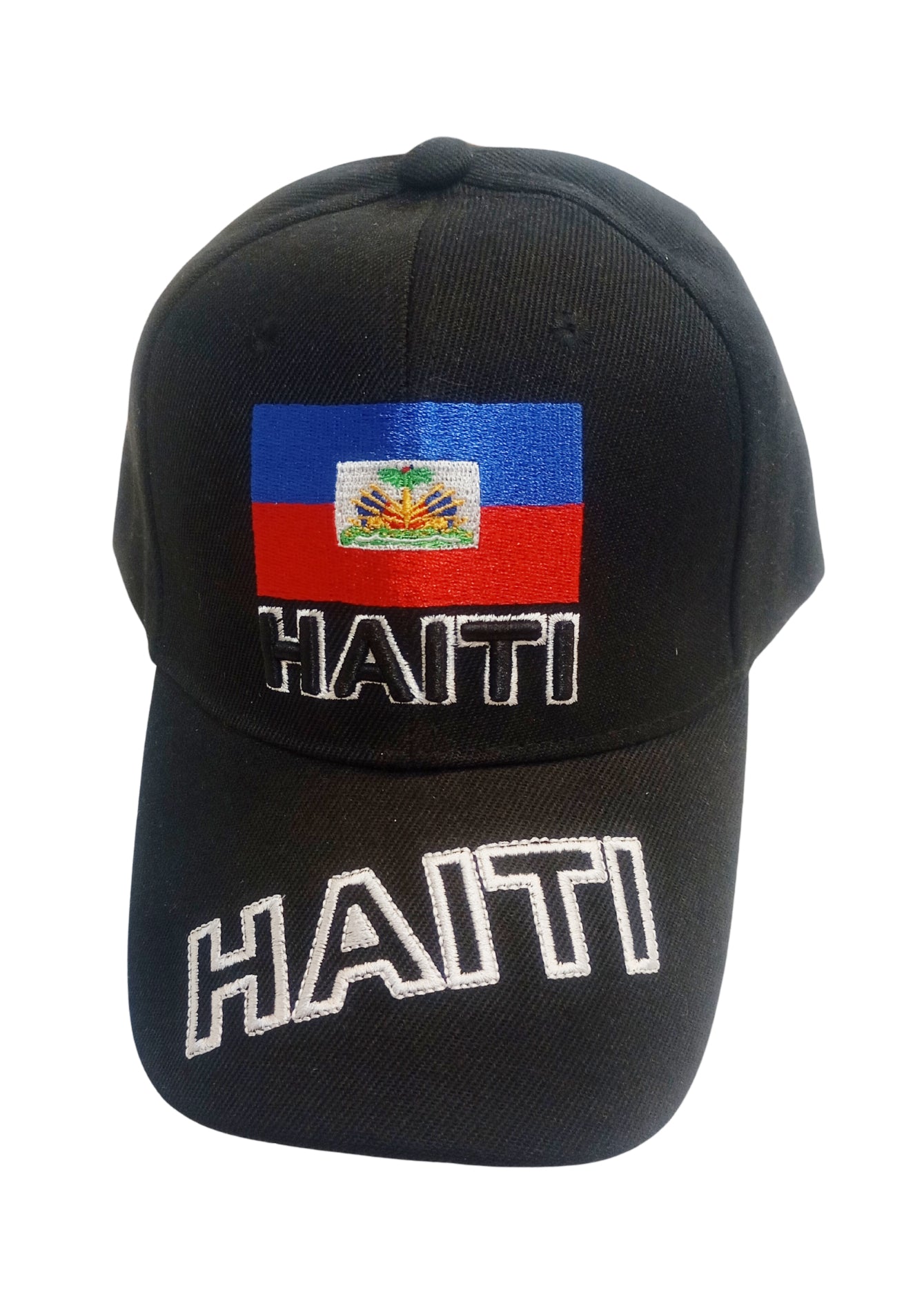Casquette noire Haïti - Drapeau brodé