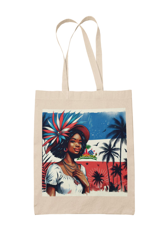 Tote bag shopping bag sac en toile Haïti - Haitian QUEEN